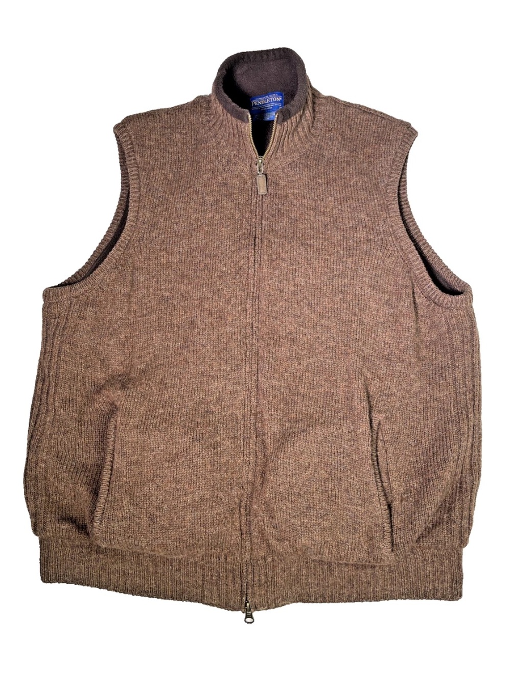 Pendleton 100% Shetland Wool Fleece Lined Knit Sweater Vest
